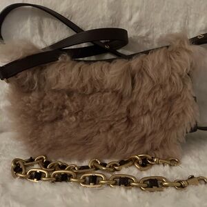 Coach shearling swinger(oxblood)